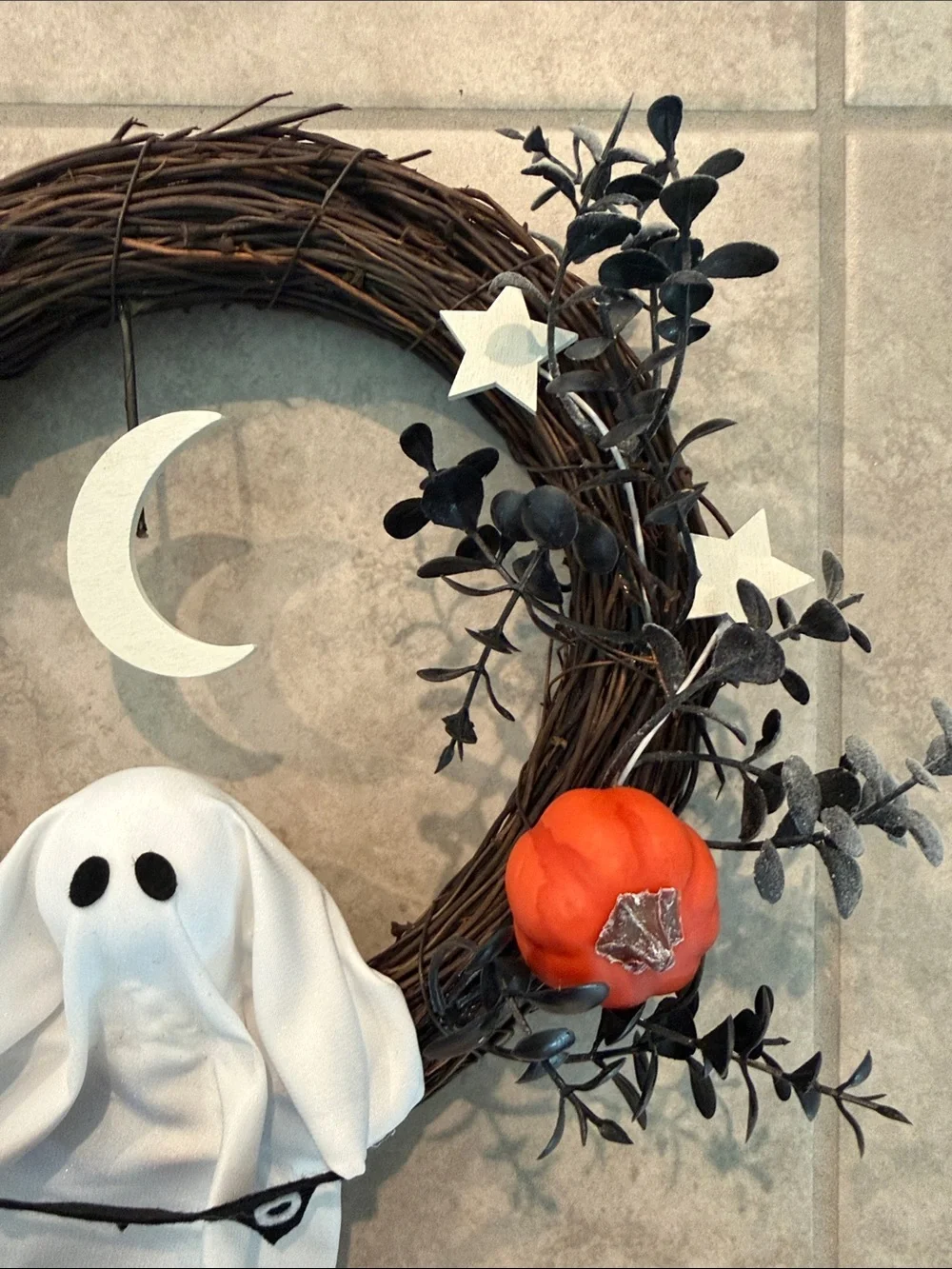 Target Halloween Ghost Wreath with Moon, Pumpkins and Stars